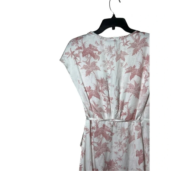 1652. ALL SAINTS ZINI EVOLUTION LEAF PRINT DRESS SIZEโ 2 WHITE/PINK IN COLOR - Picture 9 of 10